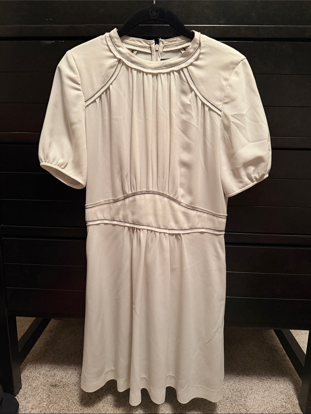 Isabel Marant Cream Short Sleeve Pleated Dress
